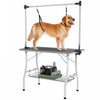 Pawhut Table De Toilettage Pliable Pour Chien, Table De Toilettage Pour Animaux De Compagnie Avec Bras De Toilettage Reglables, Etagere De Rangement,, 42\" X 24\" X 30\", Noir