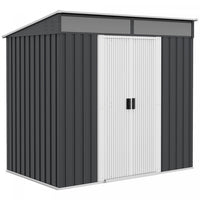 Outsunny 6.5' X 4' Remise De Stockage Exterieur Avec Fondation Au Sol, Organisateur De Stockage D'ou