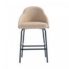 Tabouret de comptoir moderne Gracie en metal et tissu, coloris beige et noir
