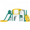 Toboggan pour tout-petits Qaba, ensemble 7-en-1 avec grimpeur, panier de basket, jaune
