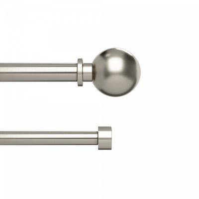 Umbra Bolas Nickel Expandable Double 1" and 3/4" Curtain Rod - 72"-144" | Tringle à rideaux extensible double Bolas de Umbra nickel de 1 po et de 3/4 po - 72 po à 144 po