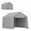 Outsunny Abri D'auto 10 X 17pi, Abri De Voiture Avec Porte Enroulable, Gris