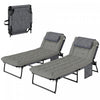 Outsunny 2 Pieces Chaises Longues Pliantes, Chaises Inclinables, Gris