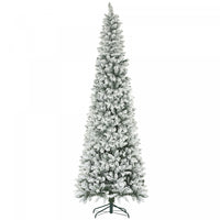 Homcom Arbre De Noel Artificiel Floque De 9 Pieds Avec Base En Acier, Vert