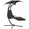 Outsunny Chaise Longue Flottante D'exterieur, Balancelle De Veranda, Hamac Suspendu Siege Inclinable Avec Support D'arc Et Auvent Parapluie Gris Anthracite
