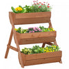 Outsunny Jardiniere Surelevee A 3 Niveaux, Jardiniere Surelevee En Bois, 26\" X 30\" X 30\", Marron