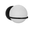 Applique murale Sofia de Dainolite en verre blanc opale, avec fini noir mat et 1 ampoule