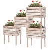 Outsunny Jardinieres Sur Pieds 4 Pieces Lot De 4 Jardinieres Surelevees Modulables Lit De Culture De Jardin Pour Fleurs Legumes Fruits Interieur Exterieur Bois Sapin Naturel