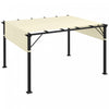 Outsunny Auvent De Pergola, Protection Uv, 2 Pieces 16 X 4 Pi, Blanc Creme