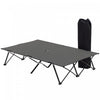 Outsunny Lit de Camping Pliant 2 Personnes avec Sac de Transport, Gris Fonce