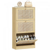 HOMCOM Armoire de rangement pour chaussures en rotin avec 3 tiroirs
