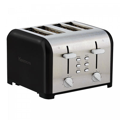 Kenmore 4-Slice Toaster with Dual Controls Black - KKTSDC4SB|Grille-pain Kenmore à 4 tranches avec deux panneaux de commande, noir - KKTSDC4SB