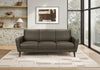 Sofa Rembourre, 77\"L, Aspect Cuir Brun, Pieds En Bois Massif, Contemporain, Moderne