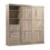 Lit double escamotable mural Pur de Bestar de 84 po avec tiroirs - brun rustique
