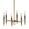 Lustre Langford de Dainolite avec fini bronze rétro et 6 ampoules