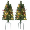 Homcom Lot De 2 Petits Sapins De Noel Eclaires, Vert, 2 Pieds