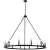 Lustre Colby de Dainolite avec fini noir mat et 12 ampoules