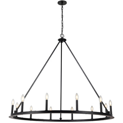 Dainolite Colby 12 Light Chandelier Matte Black Lamp|Lustre Colby de Dainolite avec fini noir mat et 12 ampoules