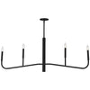 Lustre horizontal Eleanor de Dainolite avec fini noir mat et 4 ampoules
