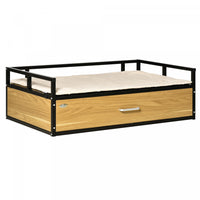 Pawhut Lit Pour Chien Chat Sur Pieds Avec Tiroir Coussin Doux Lavable Grand Confort Espace De Rangem