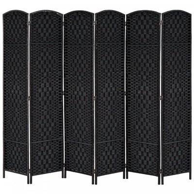 Homcom Double Hinged Woven Wicker Room Divider And Privacy Screens|Homcom Separateur De Piece En Osier Tisse A Double Charniere