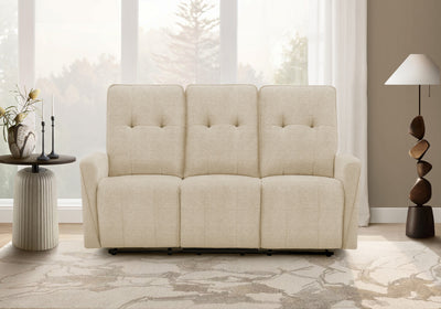 MONARCH SPECIALTIES 3-SEATER POWER RECLINING SOFA, 70" WIDE, USB PORT INCLUDED, BEIGE FABRIC RECLINER | MONARCH SPECIALTIES SOFA 3 PLACES INCLINABLE ELECTRIQUE, 70"L, PORT USB INCLUS, TISSU BEIGE