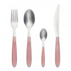 Ensemble De Couverts En Acier Inoxydable Italien Arimi Nilu 24 Pieces - Service Pour 6 Personnes - Manche Rose