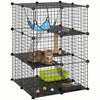 Cage pour Chat PawHut avec Design Modulaire a 3 Niveaux