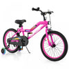 Costway 18\" Led Eclaire Velo Pour Enfants Avec Siege Reglable Coaster Frein Roues D'entrainement Rose