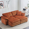 Liam Canape modulaire confortable Cloud 84,6\" avec revetement en velours cotele, Orange