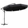 Outsunny Parasol De Terrasse 11pi Suspendu Base Croisee Et 8 Baleines, Noir