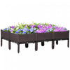 Outsunny Lot De 6 Pieces Jardiniere Sur Pieds Carre Potager Modulable Insert D'irrigation Inclus Plastique Brun