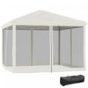 Outsunny 10' X 10' Tente Gazebo Avec Filet Amovible En Maille Laterale, Sac De Transport Pour Jardin Patio, Beige