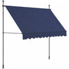 Auvent Retractable Outsunny 10' X 3', Autoportant Et Sans Vis, Bleu
