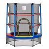 Outsunny Trampoline Pour Enfants Φ55\" Avec Filet, Cadre En Acier, Rebondeur Rond D'interieur, Age 3 A 6 Ans, Multicolore
