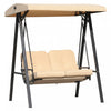 Outsunny 2 Places Couverte Balancoire D'exterieur Chaise Longue Hamac Banc Avec Coussin Inclinable Auvent