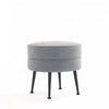Pouf d’appoint capitonne Bailey style milieu du siecle en gris