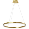 Lustre Circulo de Dainolite en acrylique blanc qui diffuse la lumière, avec fini laiton vieilli et ampoule de 34 W