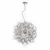 Luminaire suspendu tubulaire Baya de Dainolite avec fini chromé poli et 6 ampoules