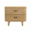 Table de nuit contemporaine Solara 30\" en bois massif chene naturel (2 tiroirs)