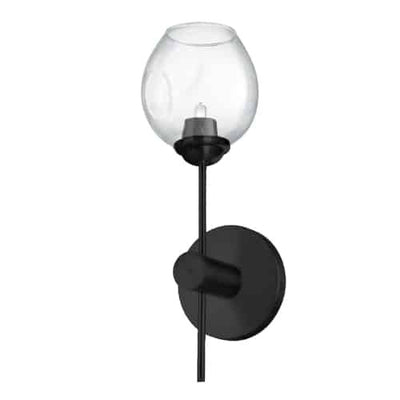 Dainolite Abii 1 Light Wall Sconce Matte Black Finish Clear Glass Lamp|Applique murale Abii de Dainolite en verre transparent avec fini noir mat et 1 ampoule