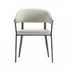 Chaise de salle a manger moderne en metal Belle, rembourree, coloris flocon d’avoine