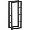 Homcom Support A Bois De Chauffage Avec Poignees Et Capacite De Poids De 220 Lbs, Noir