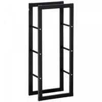 Homcom Support A Bois De Chauffage Avec Poignees Et Capacite De Poids De 220 Lbs, Noir