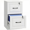 HOMCOM Meuble de Classement Vertical a 2 Tiroirs avec Serrure, Blanc