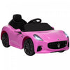 Qaba Voiture Electrique 12v Pour Enfant, Maserati Gran Turismo Sous Licence, Voiture Pour Enfants Alimentee Par Batterie Avec Telecommande, Lumieres Led, Musique, Klaxon, Mp3, Rose