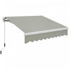 Store retractable manuel 2,5 m x 2 m pour patio - Auvent exterieur - Gris clair