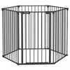 Pawhut Parc Pour Chien A 6 Panneaux De 48po, Enclos Pliable Pour Chien, Enclos Pour Lapins En Metal, Cloture Cage Pour Animaux De Compagnie Avec Porte Pour Interieur, Noir