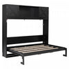 Lit escamotable Ethan en bois massif avec armoires de rangement, taille full, noir