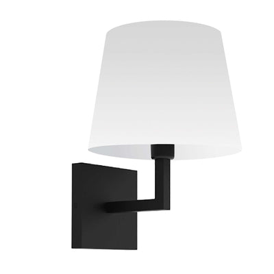 Dainolite Whitney 1 Light Wall Sconce Matte Black White Shade Lamp|Applique murale Whitney de Dainolite avec abat-jour blanc, fini noir mat et 1 ampoule